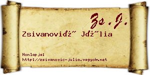 Zsivanović Júlia névjegykártya