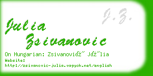 julia zsivanovic business card